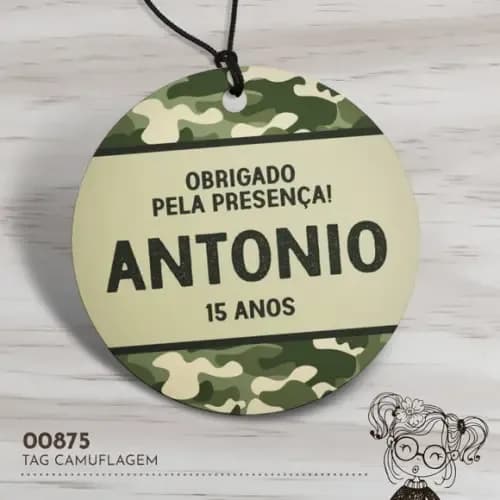 Tag Redonda Camuflagem - 00875