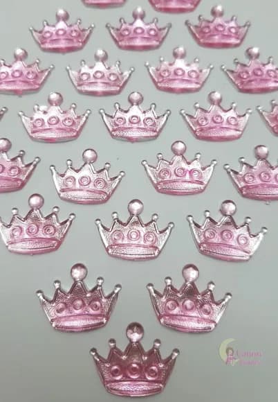 Chaton Coroa Rosa - 15mm - pct c/100 unidades