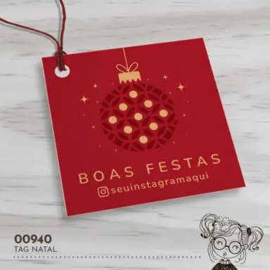 Tag Quadrada Natal - 00940