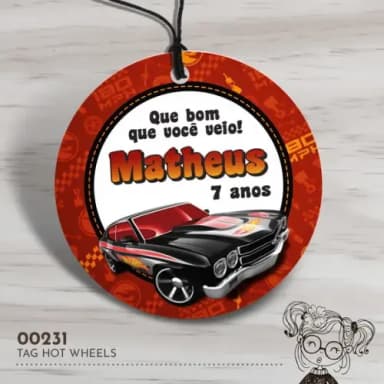 Tag Redonda Hot Wheels - 00231
