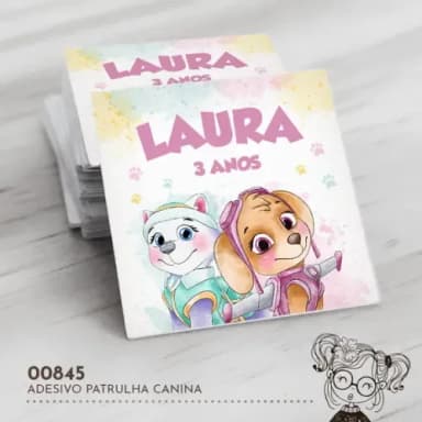 Adesivo Quadrado Patrulha Canina - 00845