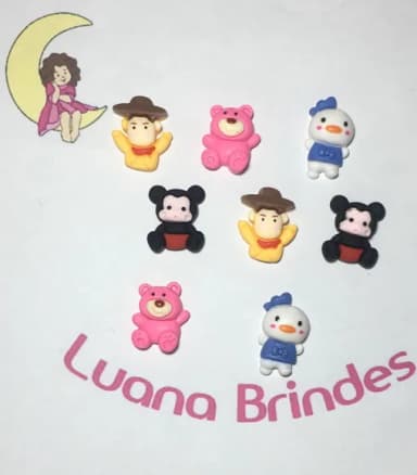 Aplique Disney de Resina Pacotes com 8 Unidades
