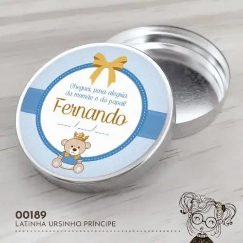 Latinha Adesivada Ursinho Príncipe - 00189