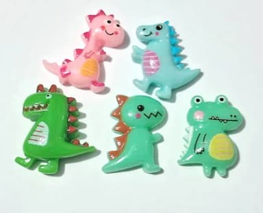 Aplique Dinossauro de Resina 2cm Pacotes com 10 Unidades