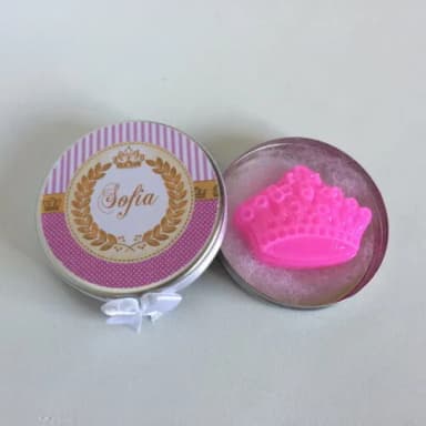 Lembrancinha Maternidade sabonete coroa Princesa Rosa