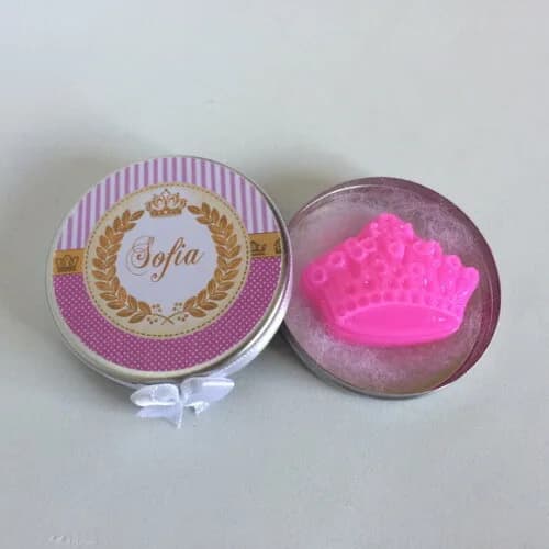 Lembrancinha Maternidade sabonete coroa Princesa Rosa