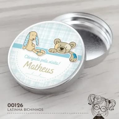 Latinha Adesivada Bichinhos - 00126