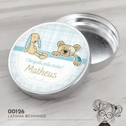 Latinha Adesivada Bichinhos - 00126