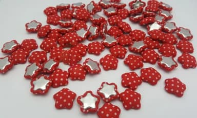 Aplique de Estrela Vermelha com 1,6cm - pacotes c/30 unidade