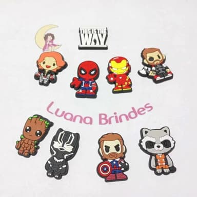 Aplique Super Herois Emborrachado 2,6cm Pacote com 9 Unidade