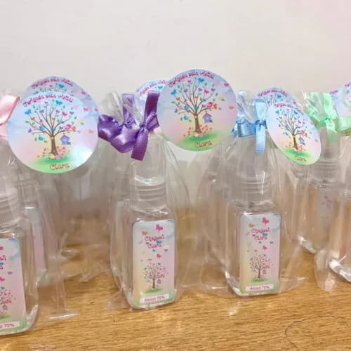 Álcool 70% Spray Lembrancinha maternidade Jardim Encantado
