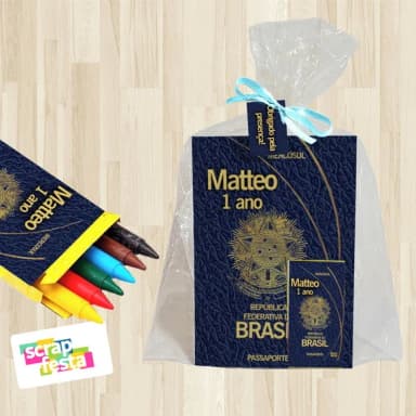 Revista Colorir+saquinho+fitinha+tag Passaporte Viagem