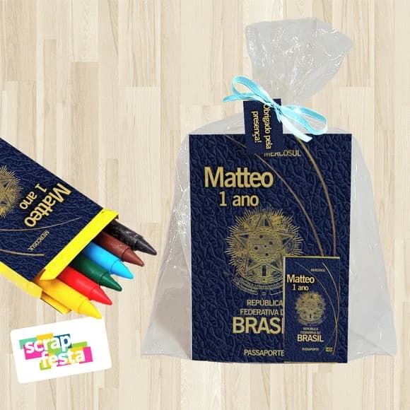 Revista Colorir+saquinho+fitinha+tag Passaporte Viagem
