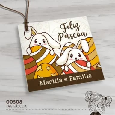 Tag Quadrada Páscoa - 00508