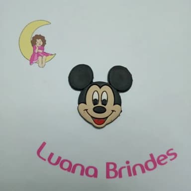 Aplique Mickey de Borracha 5cm Pct 4 Unidades