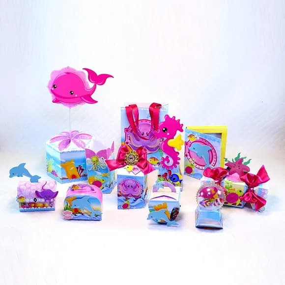 Kit 30 Lembrancinhas Fundo do Mar Menina