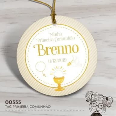 Tag Redonda Primeira Comunhão - 00355