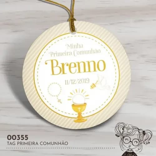 Tag Redonda Primeira Comunhão - 00355