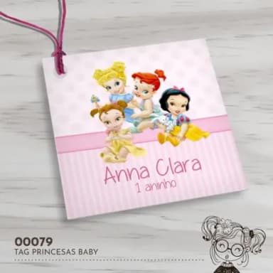 Tag Quadrada Princesas Baby - 00079
