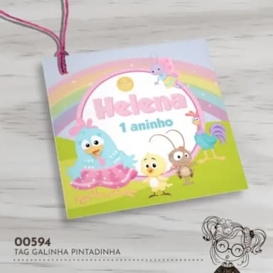 Tag Quadrada Galinha Pintadinha - 00594