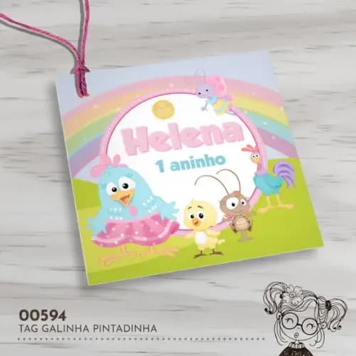 Tag Quadrada Galinha Pintadinha - 00594
