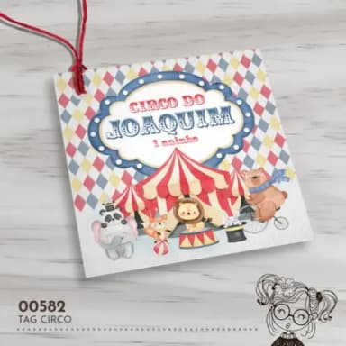 Tag Quadrada Circo - 00582