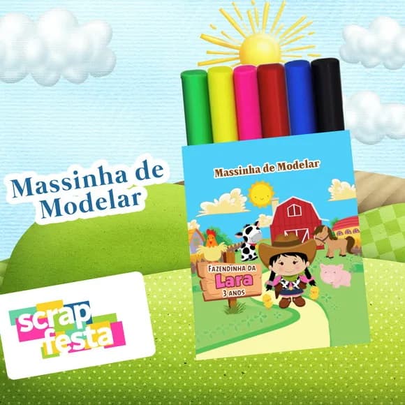 Massinha de Modelar Personalizado Festa Fazendinha