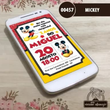 Convite Digital Mickey - 00457