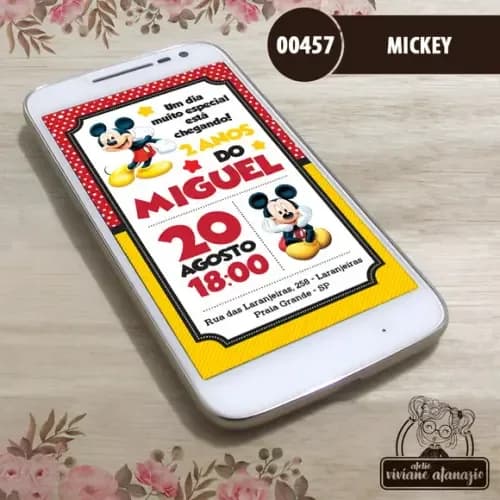Convite Digital Mickey - 00457