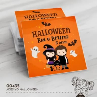 Adesivo Quadrado Halloween - 00435