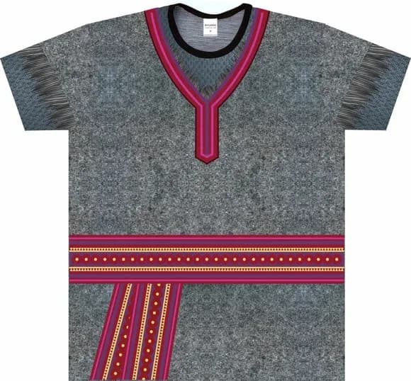 Camiseta Adulto Fantasia Lenhador das Neves Túnica Nórdica Cinza