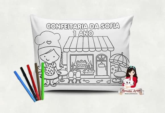 Almofada Pinte e Lave Confeitaria