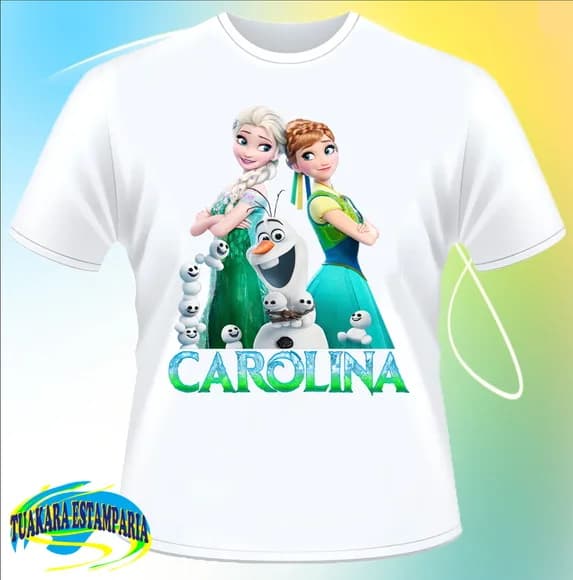 Camiseta Frozen Fever - Anna, Elsa, Olaf