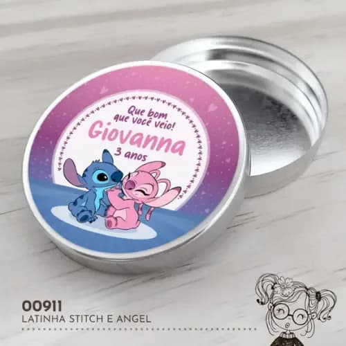 Latinha Adesivada - Stitch e Angel - 00911