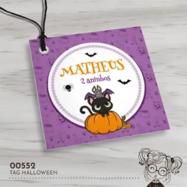 Tag Quadrada Halloween - 00552