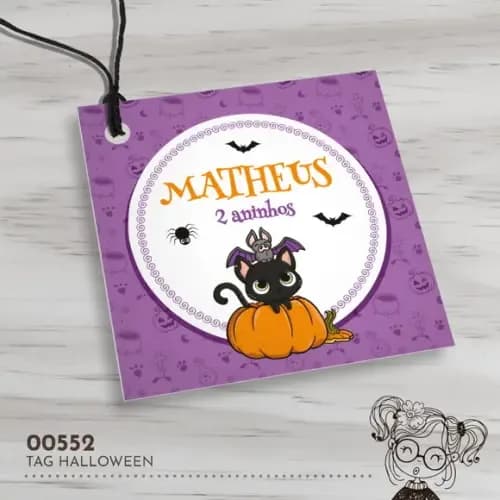 Tag Quadrada Halloween - 00552