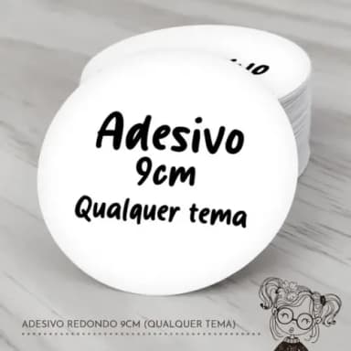 Adesivo Redondo 9cm (qualquer Tema)