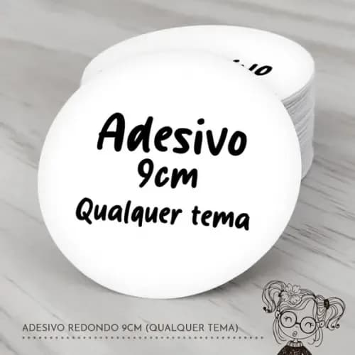 Adesivo Redondo 9cm (qualquer Tema)