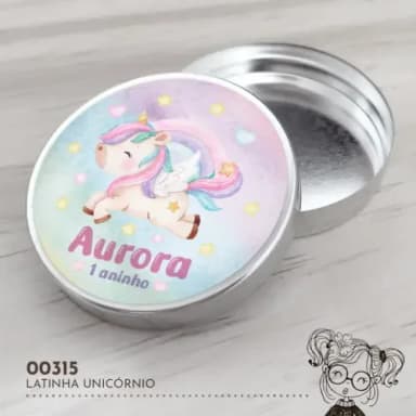 Latinha Adesivada Unicórnio - 00315