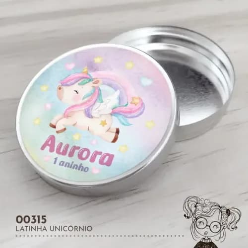 Latinha Adesivada Unicórnio - 00315