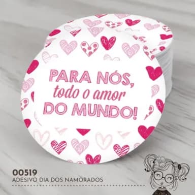 Adesivo Redondo Dia dos Namorados - 00519