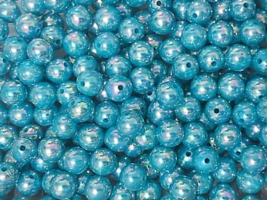 Bola Azul Irisada 10mm Pacote com 50 Unidades