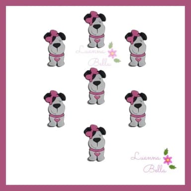 Aplique Emborrachado Cachorrinha - Pct c/7unds