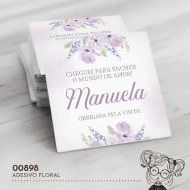Adesivo Quadrado Floral - 00898