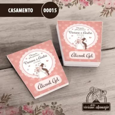 Adesivo Bisnaga Álcool Gel Casamento - 00015