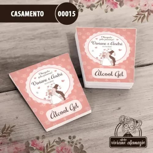 Adesivo Bisnaga Álcool Gel Casamento - 00015