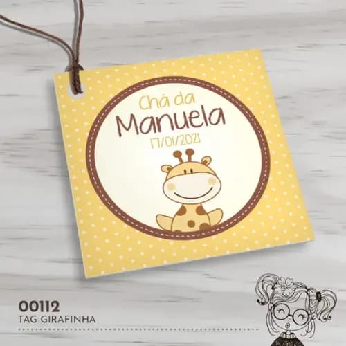 Tag Quadrada Girafinha - 00112