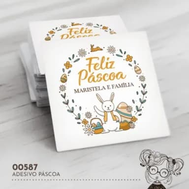 Adesivo Quadrado Páscoa - 00587