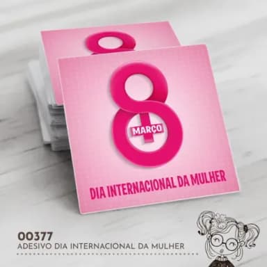 Adesivo Quadrado Dia Internacional Mulher - 00377