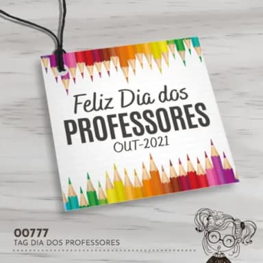 Tag Quadrada Dia dos Professores - 00777